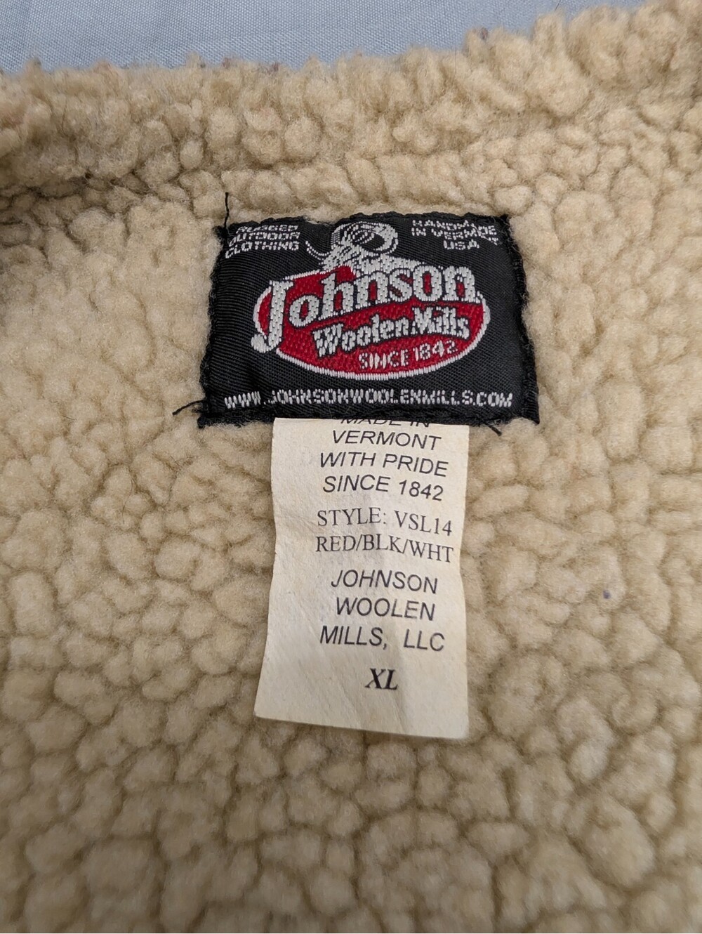 Johnson Woolen Mills Fleece Lined Plaid Vest XL Vermont - Picture 4 of 6